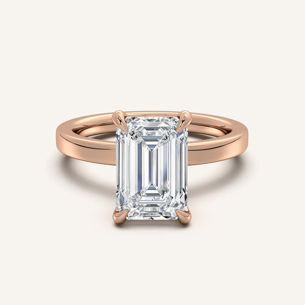 Petite Square Shank Engagement Ring | 18k Rose Gold