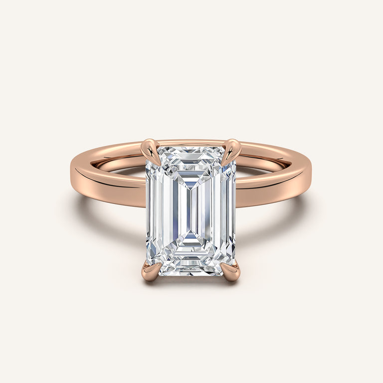 Image for Petite Square Shank Engagement Ring | 18k Rose Gold