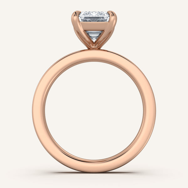 Petite Square Shank Engagement Ring | 14k Rose Gold