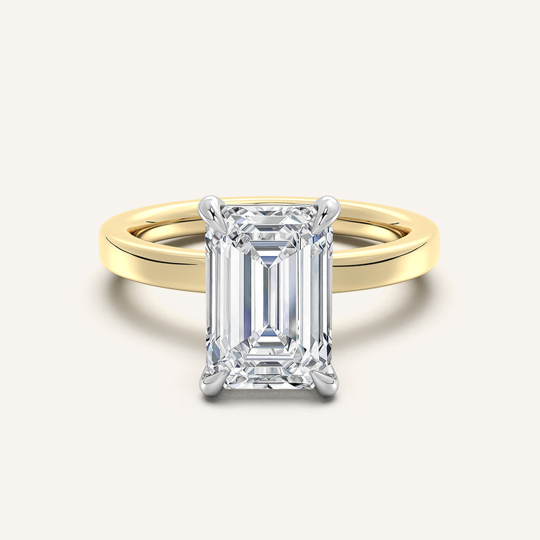Image for Petite Square Shank Engagement Ring | 18k Two Tone