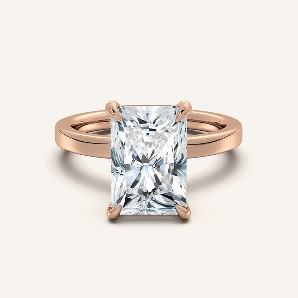 Petite Square Shank Engagement Ring | 18k Rose Gold