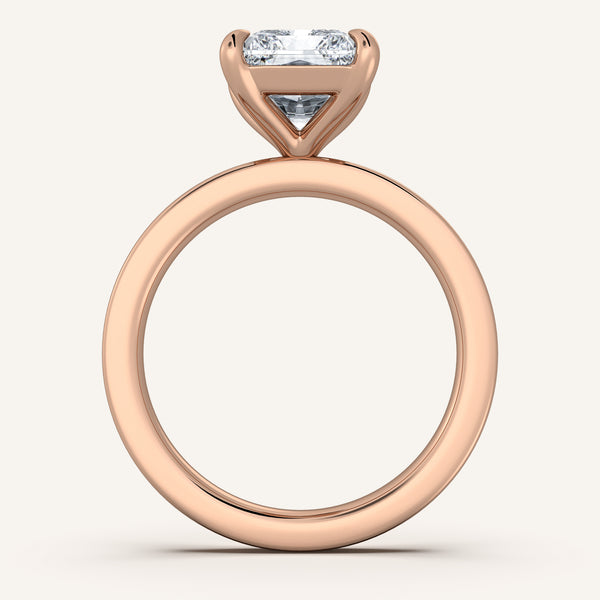 Petite Square Shank Engagement Ring | 18k Rose Gold