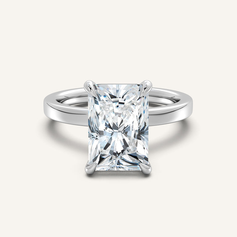 Image for Petite Square Shank Engagement Ring | 14k White Gold