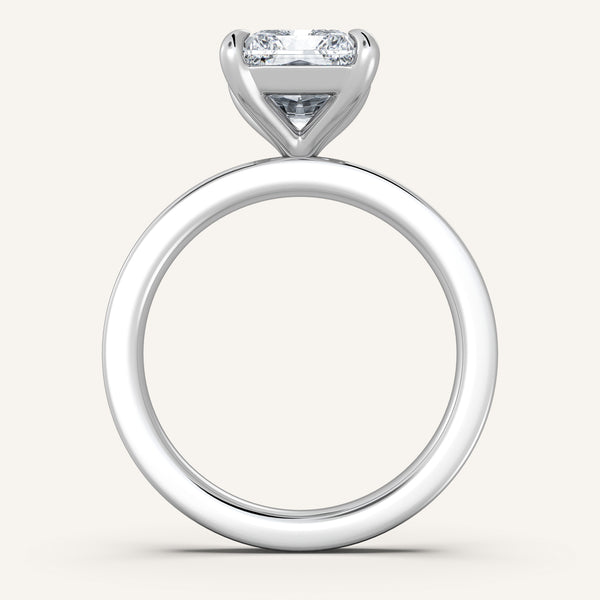 Petite Square Shank Engagement Ring | Platinum