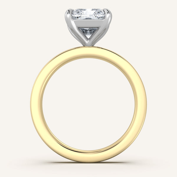 Petite Square Shank Engagement Ring | 14k Two Tone