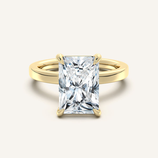 Petite Square Shank Engagement Ring | 14k Yellow Gold