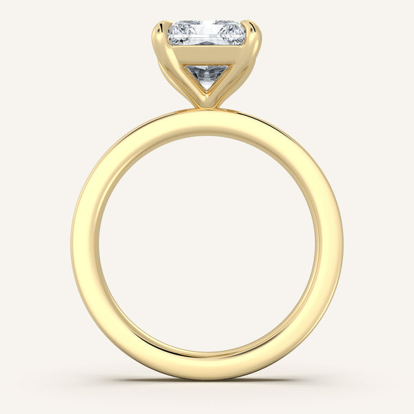 Petite Square Shank Engagement Ring | 14k Yellow Gold