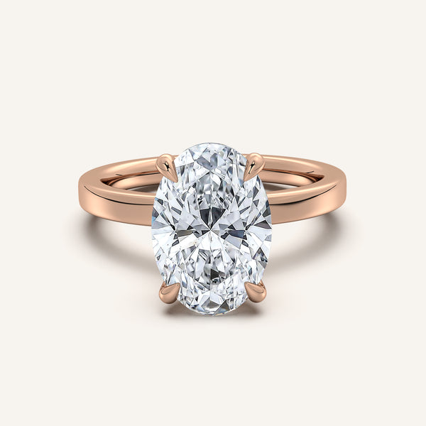 Petite Square Shank Engagement Ring | 18k Rose Gold