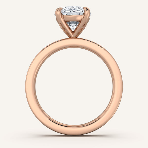 Petite Square Shank Engagement Ring | 14k Rose Gold