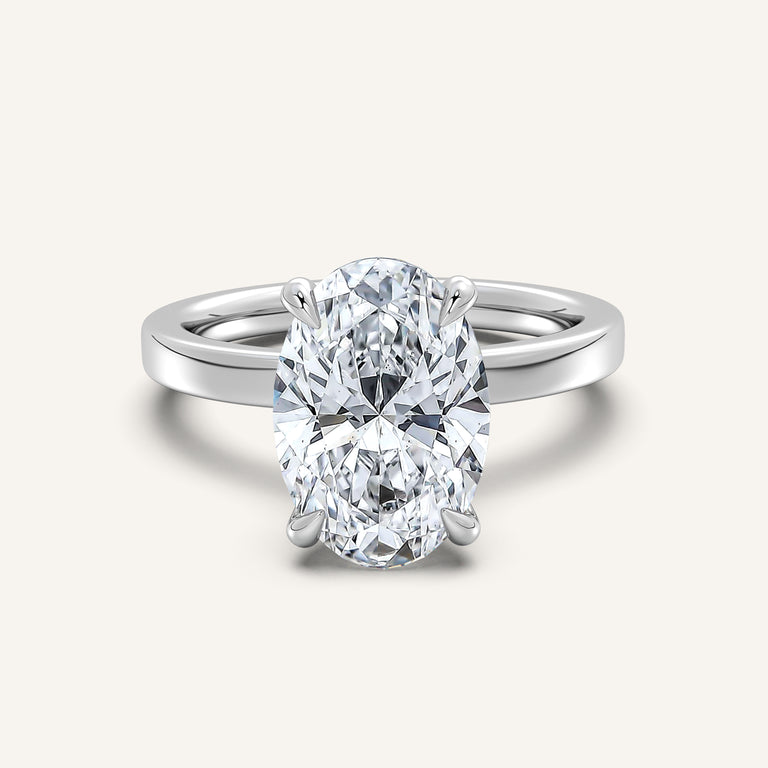 Image for Petite Square Shank Engagement Ring | 18k White Gold