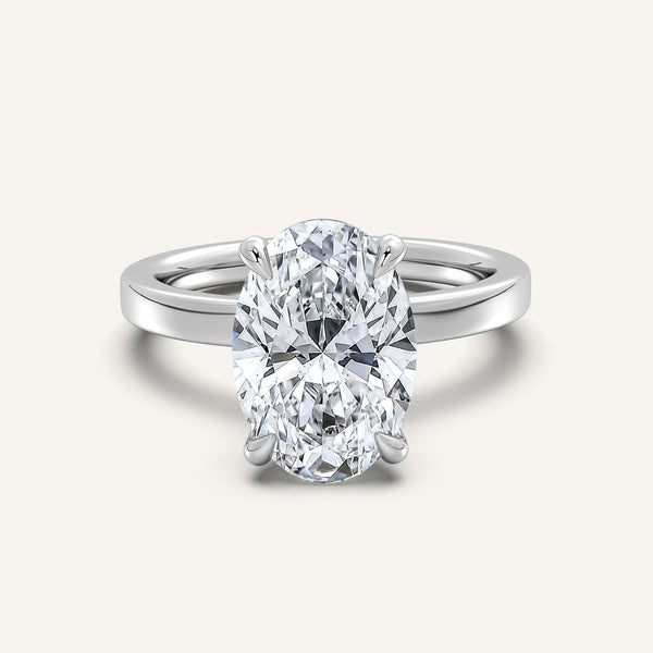 Petite Square Shank Engagement Ring | Platinum