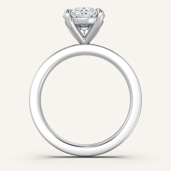 Petite Square Shank Engagement Ring | 18k White Gold