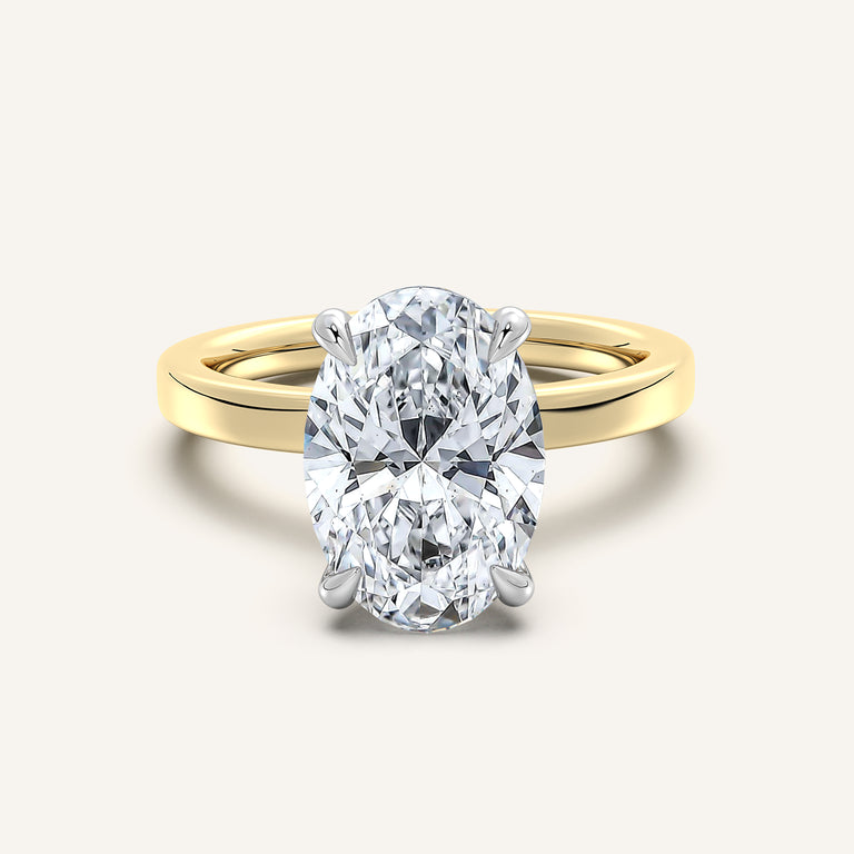 Image for Petite Square Shank Engagement Ring | 18k Two Tone