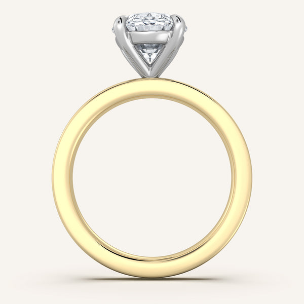 Petite Square Shank Engagement Ring | 14k Two Tone