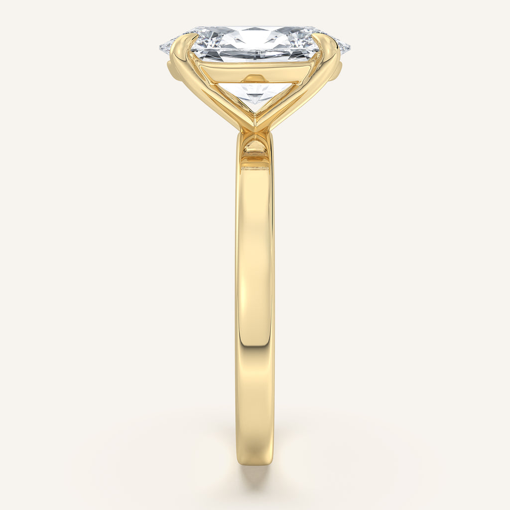Oval Flat Band Engagement Ring | 18k Yellow Gold & Clairamor