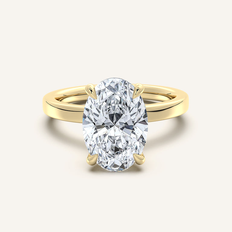 Image for Petite Square Shank Engagement Ring | 18k Yellow Gold
