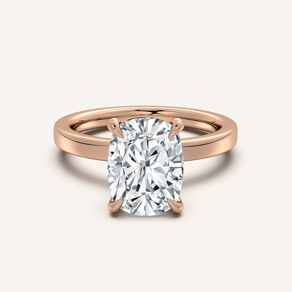 Petite Square Shank Engagement Ring | 14k Rose Gold