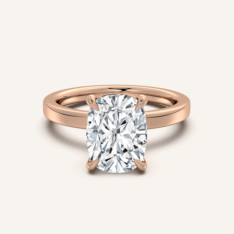 Image for Petite Square Shank Engagement Ring | 14k Rose Gold
