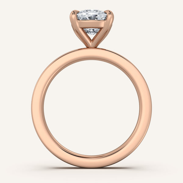 Petite Square Shank Engagement Ring | 18k Rose Gold