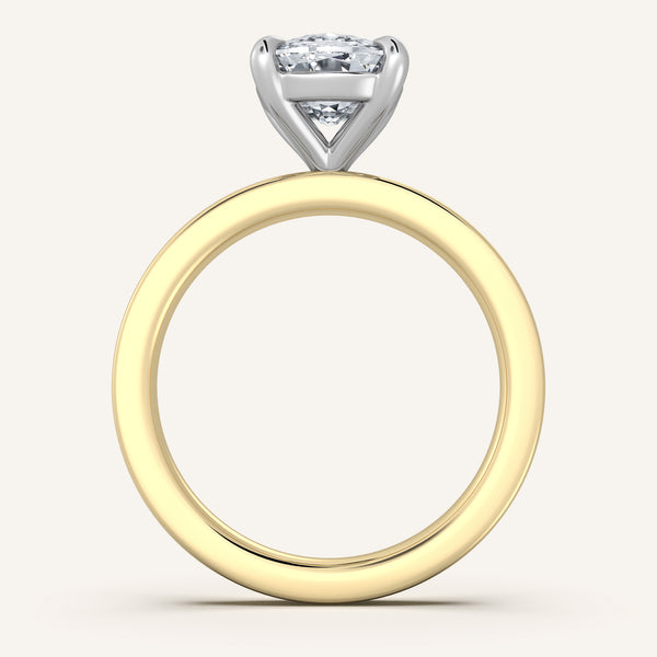 Petite Square Shank Engagement Ring | 14k Two Tone