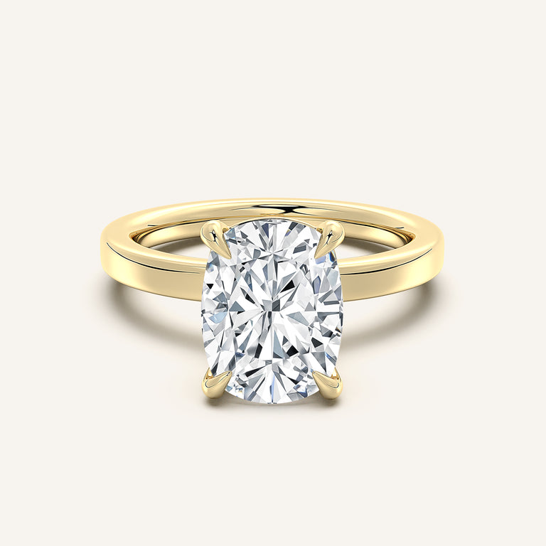 Image for Petite Square Shank Engagement Ring | 14k Yellow Gold