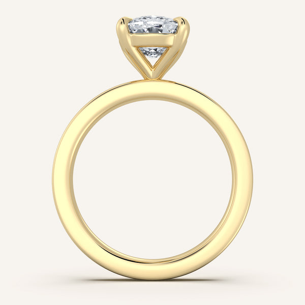 Petite Square Shank Engagement Ring | 18k Yellow Gold