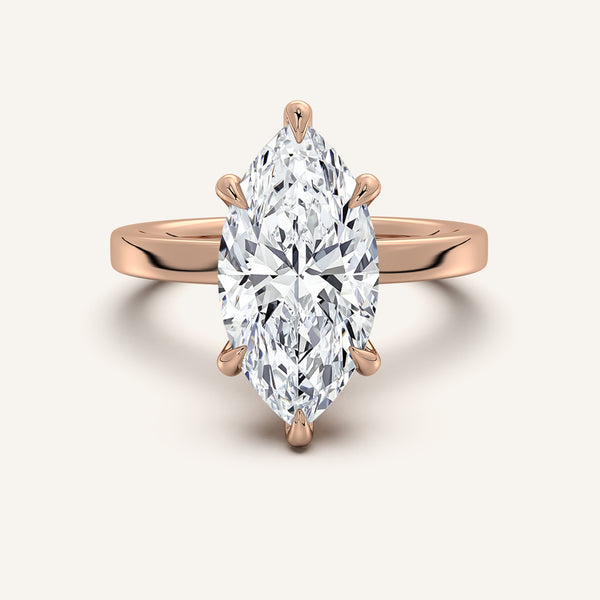 Petite Square Shank Engagement Ring | 14k Rose Gold