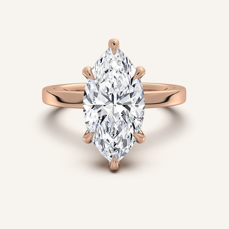 Image for Petite Square Shank Engagement Ring | 18k Rose Gold