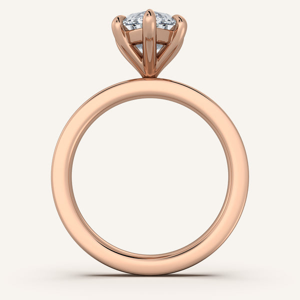 Petite Square Shank Engagement Ring | 14k Rose Gold