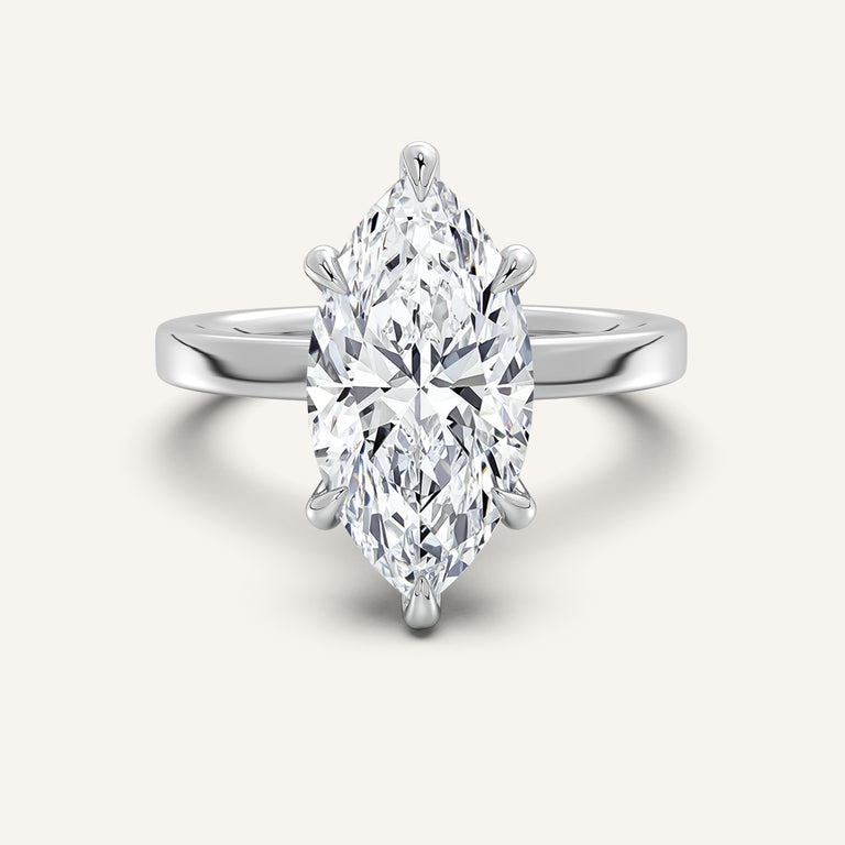 Image for Petite Square Shank Engagement Ring | 18k White Gold