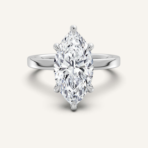Petite Square Shank Engagement Ring | Platinum