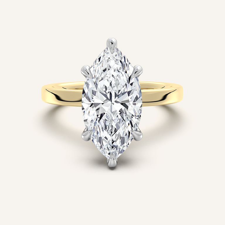 Image for Petite Square Shank Engagement Ring | 14k Two Tone