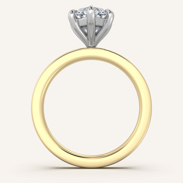 Petite Square Shank Engagement Ring | 14k Two Tone