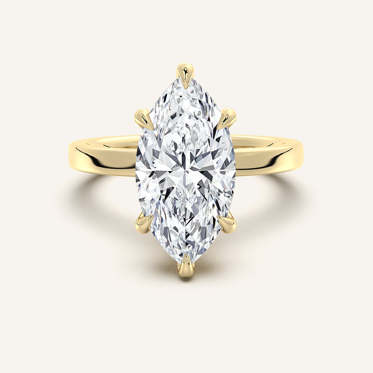 Image for Petite Square Shank Engagement Ring | 14k Yellow Gold