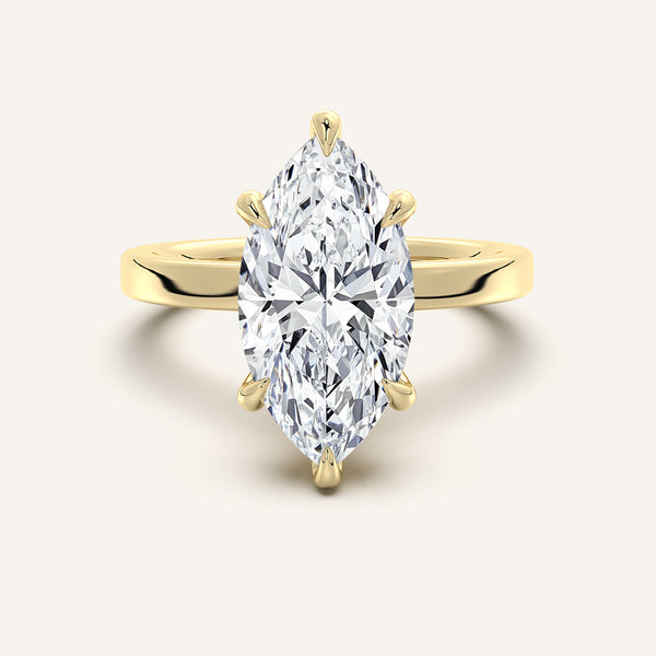 Petite Square Shank Engagement Ring | 18k Yellow Gold