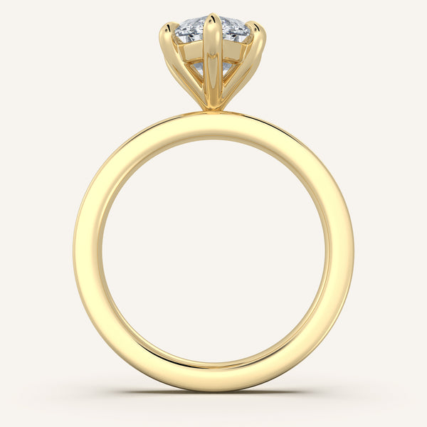 Petite Square Shank Engagement Ring | 14k Yellow Gold