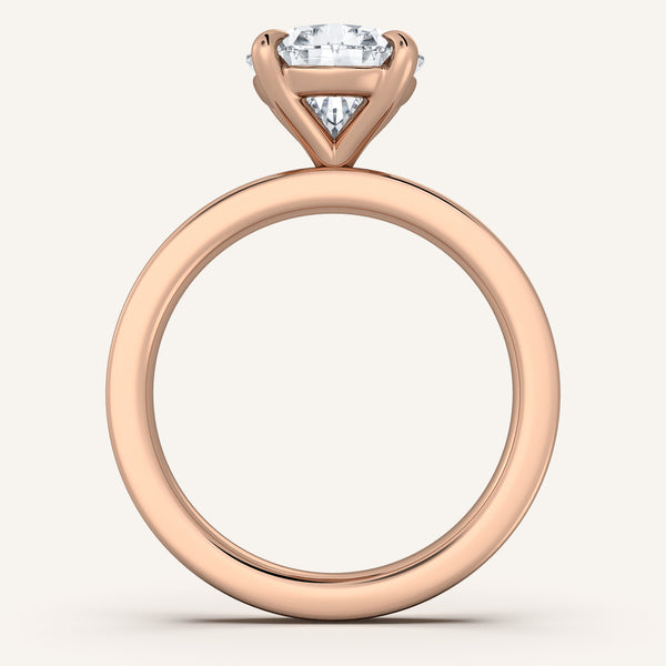 Pear Shape Flat Band Engagement Ring | 18k Rose Gold