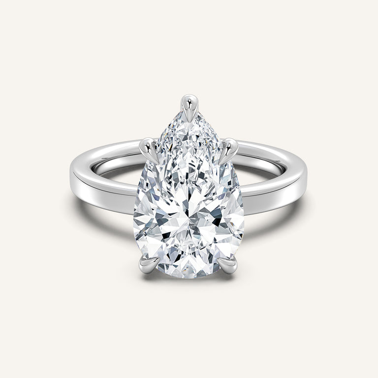 Image for Petite Square Shank Engagement Ring | 14k White Gold