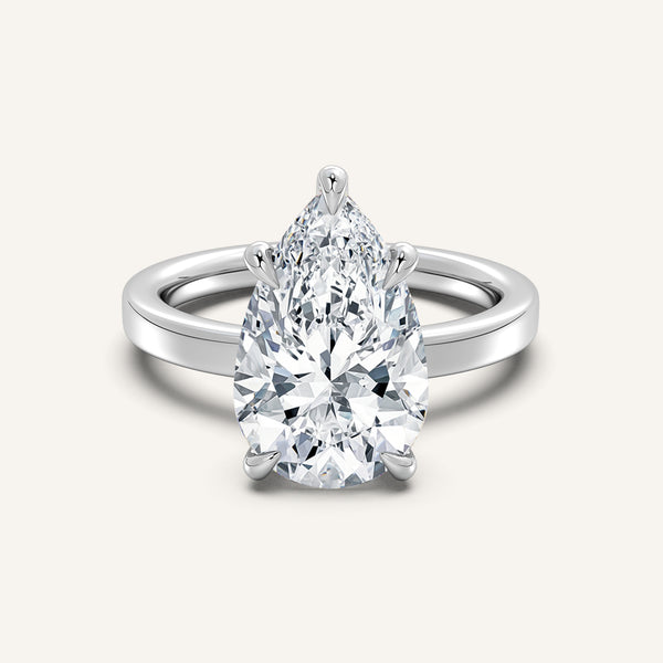 Petite Square Shank Engagement Ring | 18k White Gold