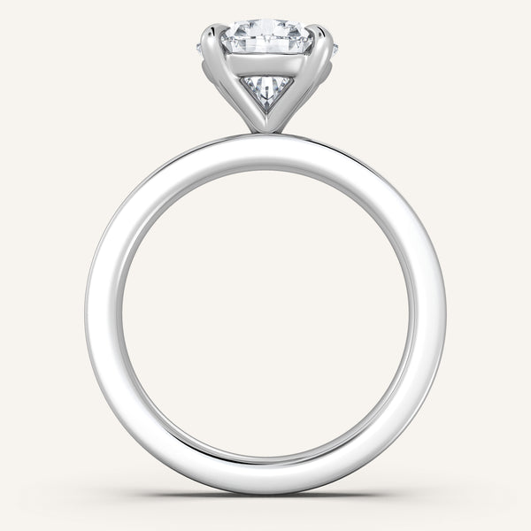 Petite Square Shank Engagement Ring | Platinum