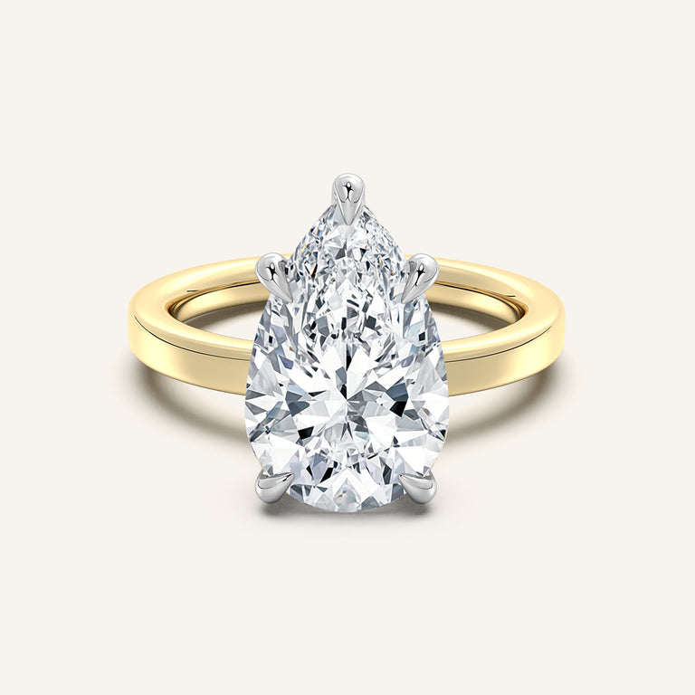 Image for Petite Square Shank Engagement Ring | 14k Two Tone