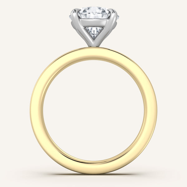 Pear Shape Flat Band Engagement Ring | 18k Two Tone