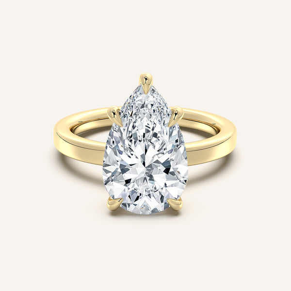 Petite Square Shank Engagement Ring | 14k Yellow Gold