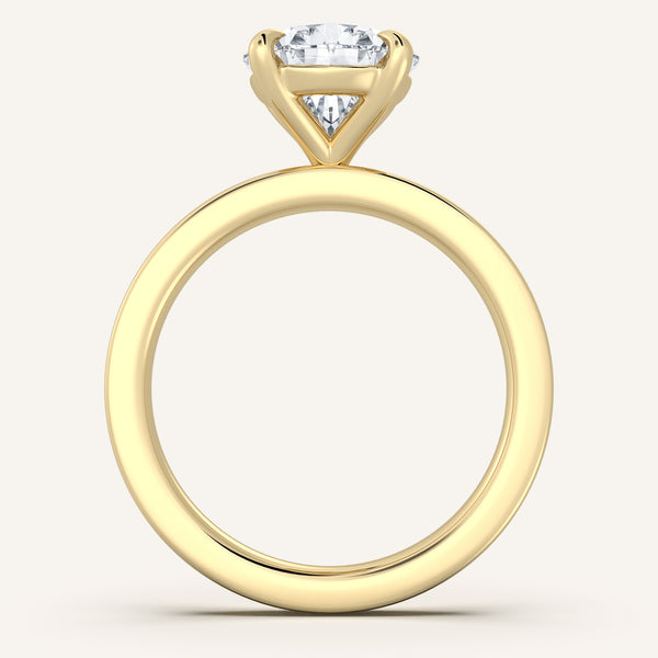 Petite Square Shank Engagement Ring | 14k Yellow Gold