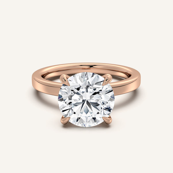Petite Square Shank Engagement Ring | 18k Rose Gold
