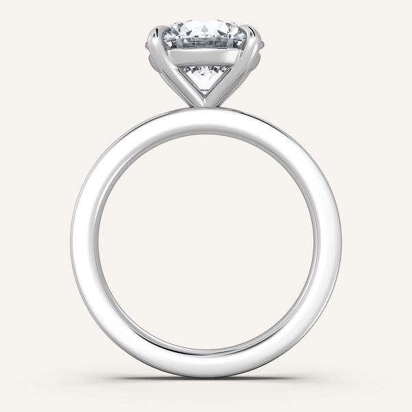 Petite Square Shank Engagement Ring | Platinum