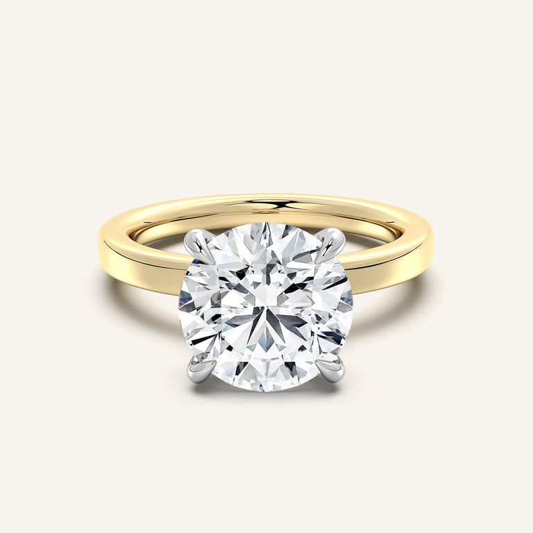 Image for Petite Square Shank Engagement Ring | 14k Two Tone