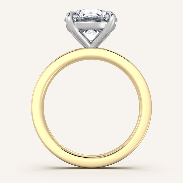 Petite Square Shank Engagement Ring | 18k Two Tone