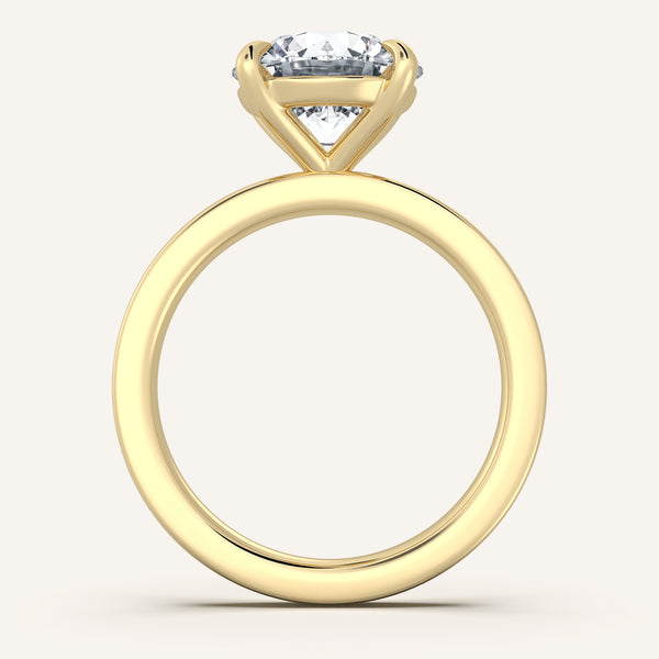 Petite Square Shank Engagement Ring | 14k Yellow Gold