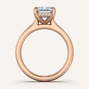 Image for Emerald Cut Cathedral Hidden Halo Engagement Ring | 18k Rose Gold